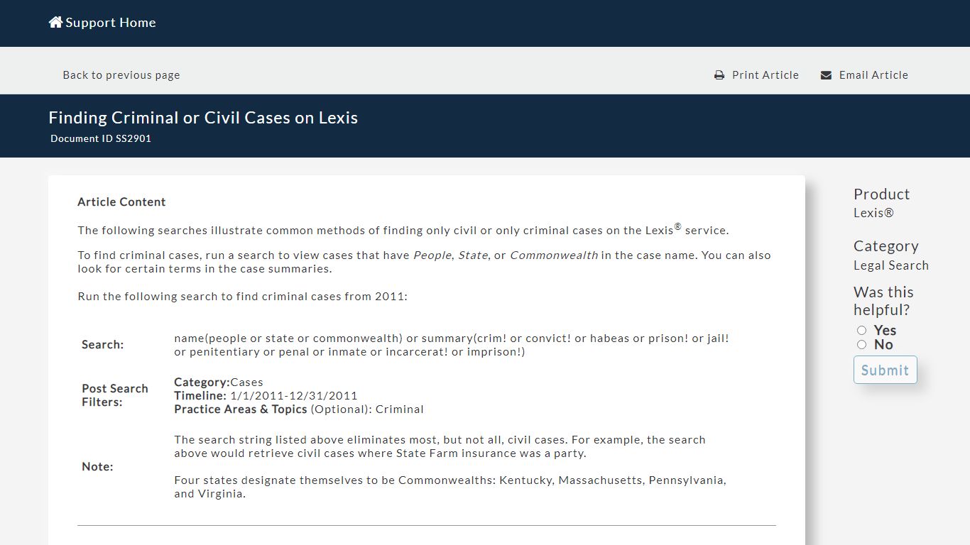 Finding Criminal or Civil Cases on Lexis - LexisNexis